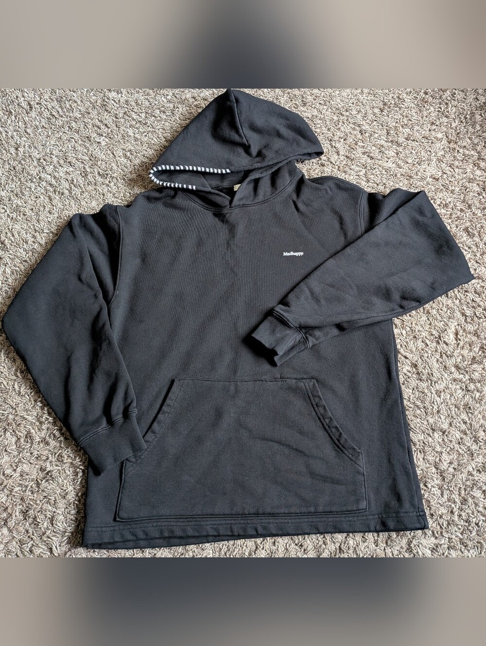 Madhappy Black Classic Fleece Cotton Pullover Hoodie Men's M